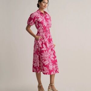 UntuckIt Stretch Cotton Jackie Midi Shirt Dress - Regular Fit